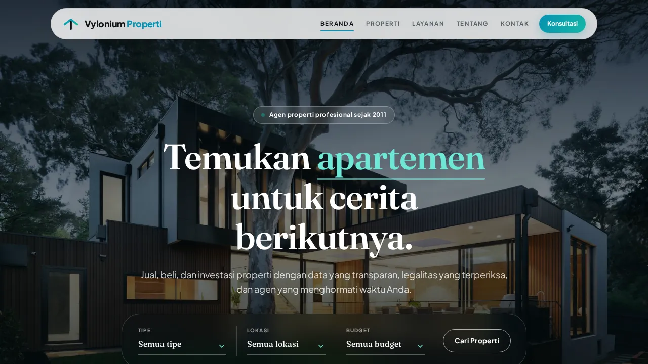 Website agen properti Vylonium Properti
